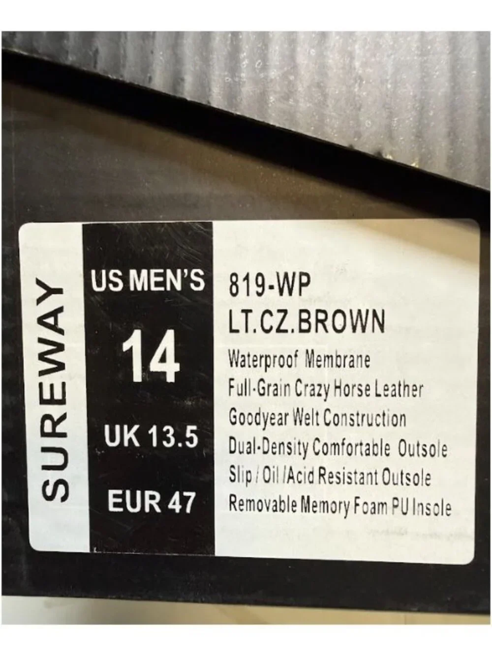 Surlowry Men's Tan Work Boots - Waterproof Lace-Up